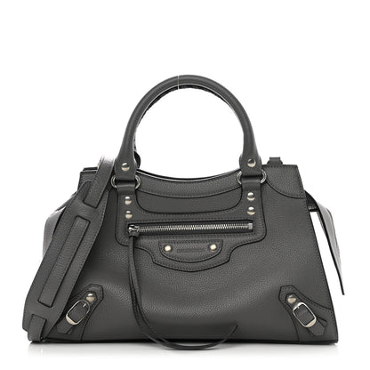 Balenciaga Grained Calfskin Neo Classic Silver Hardware S City Dark Grey 1 of 11