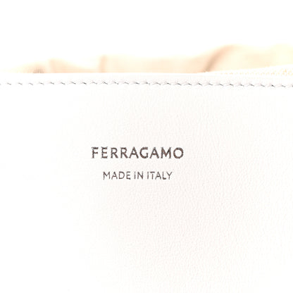 Salvatore Ferragamo Calfskin Perforated Medium Gancini Tote Bag Optic White 10 of 19