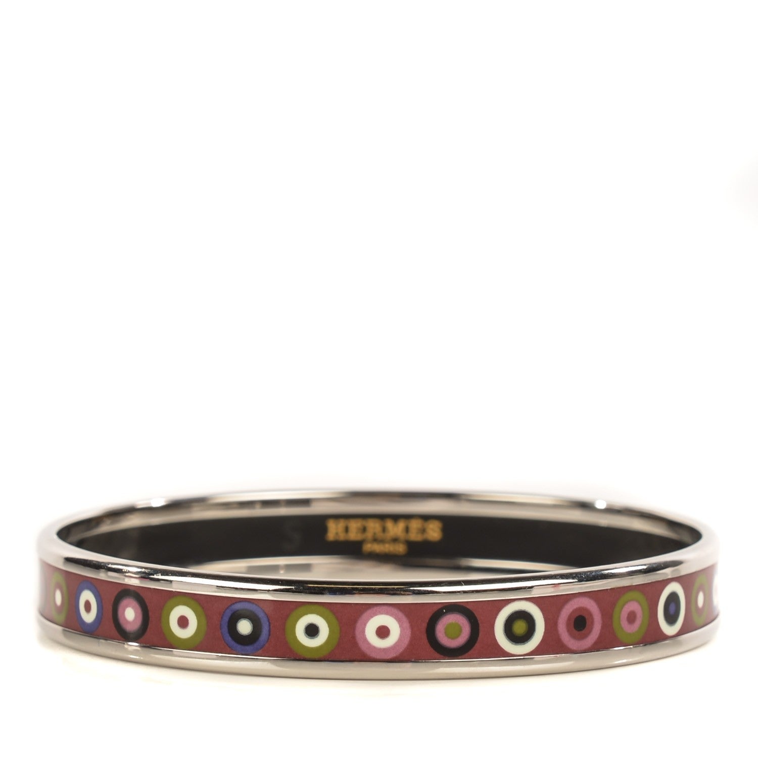 Hermes Enamel Printed Narrow Dancing Circles Bracelet 62 1 of 4