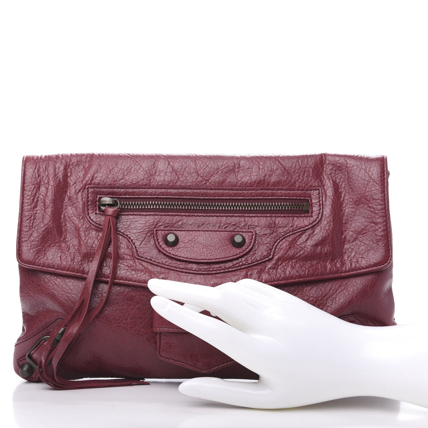 Agneau Classic Hardware City Clutch Cassis