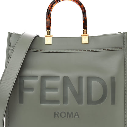 Fendi Vitello King Plexiglass Logo Embossed Medium Fendi Sunshine Shopper Tote Moon 8 of 15