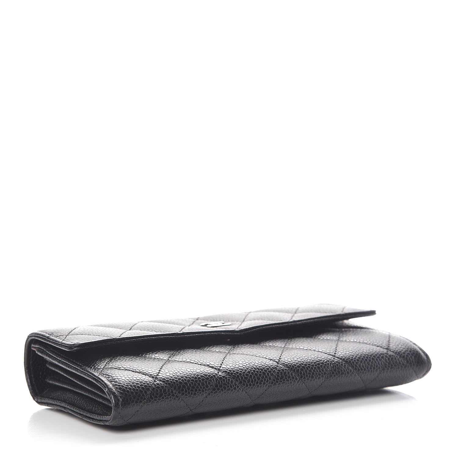 Chanel Caviar Quilted Large Gusset Flap Wallet Black 4 of 9