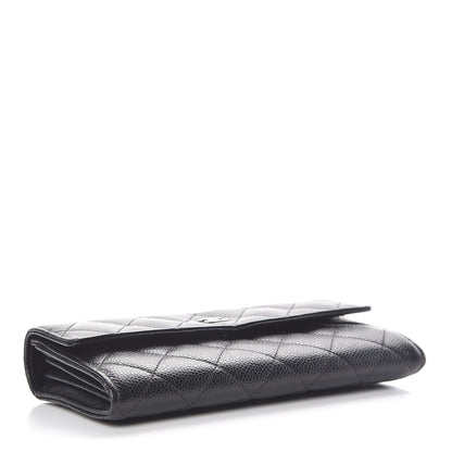 Chanel Caviar Quilted Large Gusset Flap Wallet Black 4 of 9
