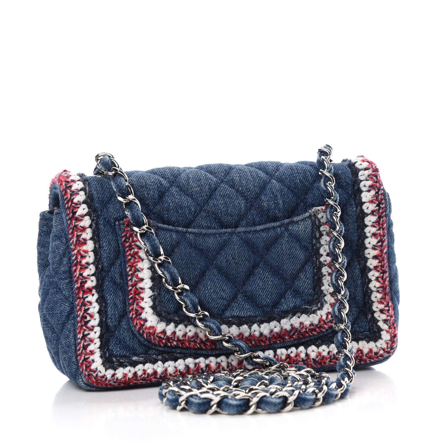 Chanel Denim Braided Mini Rectangular Flap Bag Blue 3 of 10