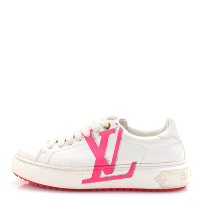 Louis Vuitton Monogram Time Out Sneakers 37.5 White Rose 1 of 9