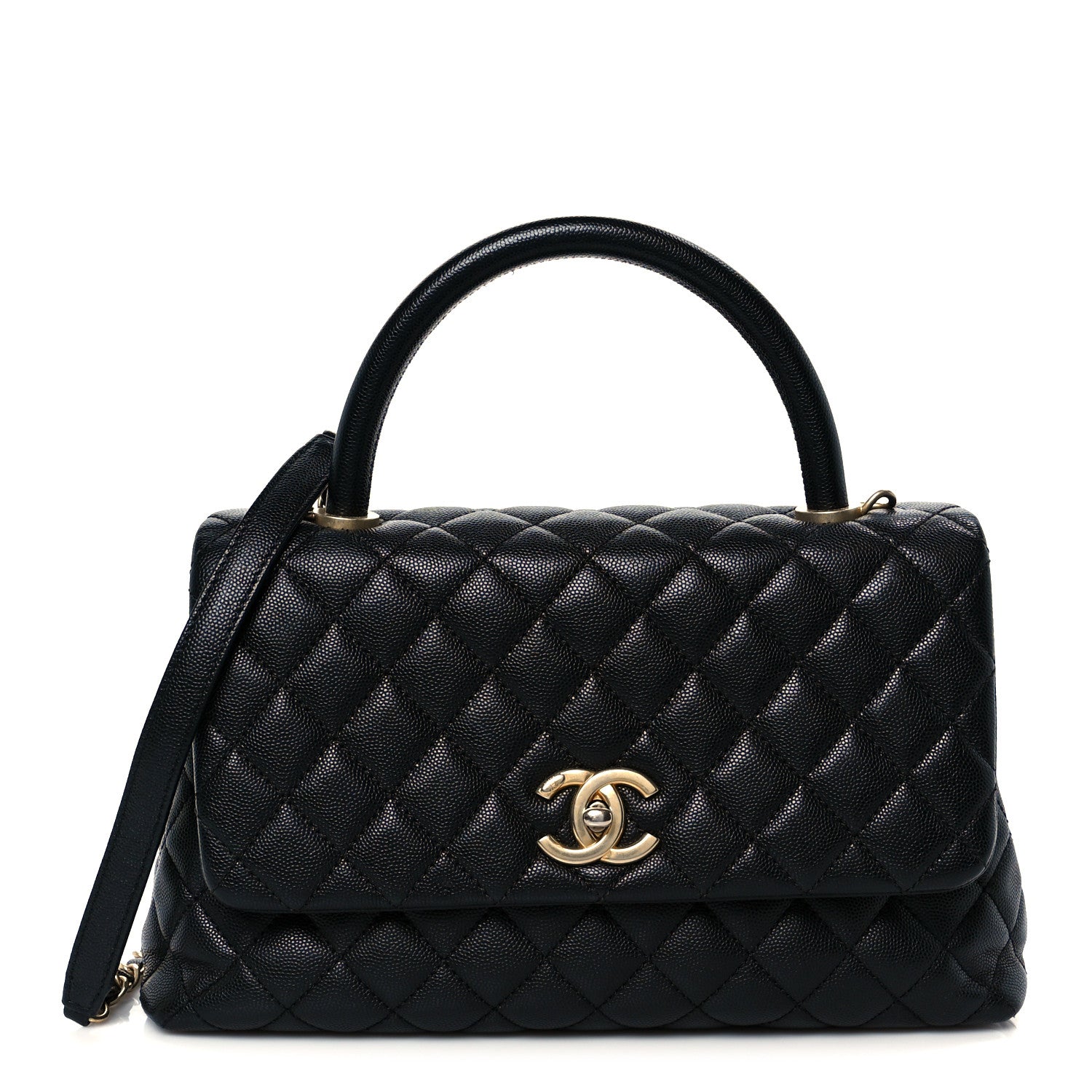 Chanel Caviar Quilted Small Coco Handle Flap Black 1 of 11