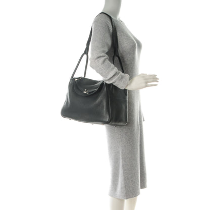 Hermes Taurillon Clemence Lindy 34 Black 2 of 7