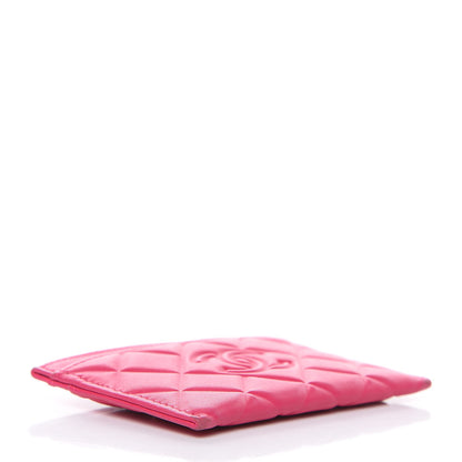 Chanel Lambskin Quilted Diamond CC Card Holder Fuchsia 4 of 11