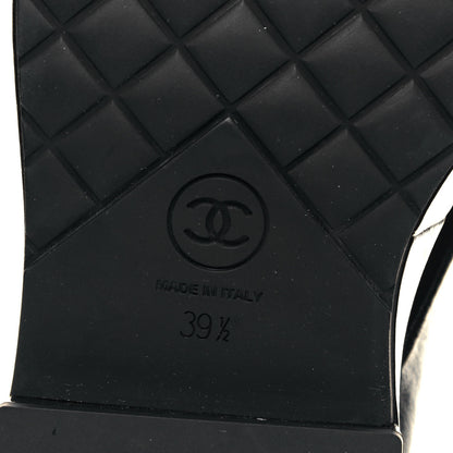Chanel Shiny Calfskin Pearl Lace Up Combat Short Boots 39.5 Black 6 of 8