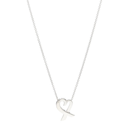 Tiffany Sterling Silver Small Paloma Picasso Loving Heart Pendant Necklace 1 of 4