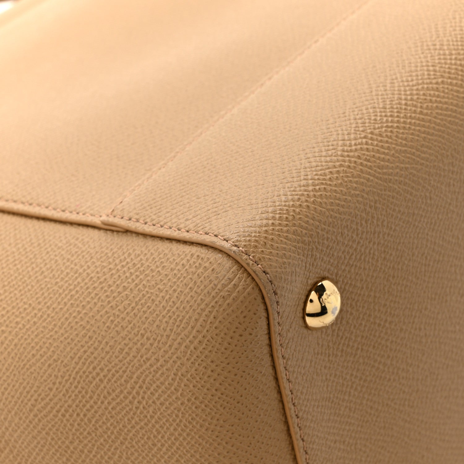 Salvatore Ferragamo Hammered Calfskin Carrie O Shoulder Bag Camel 10 of 11