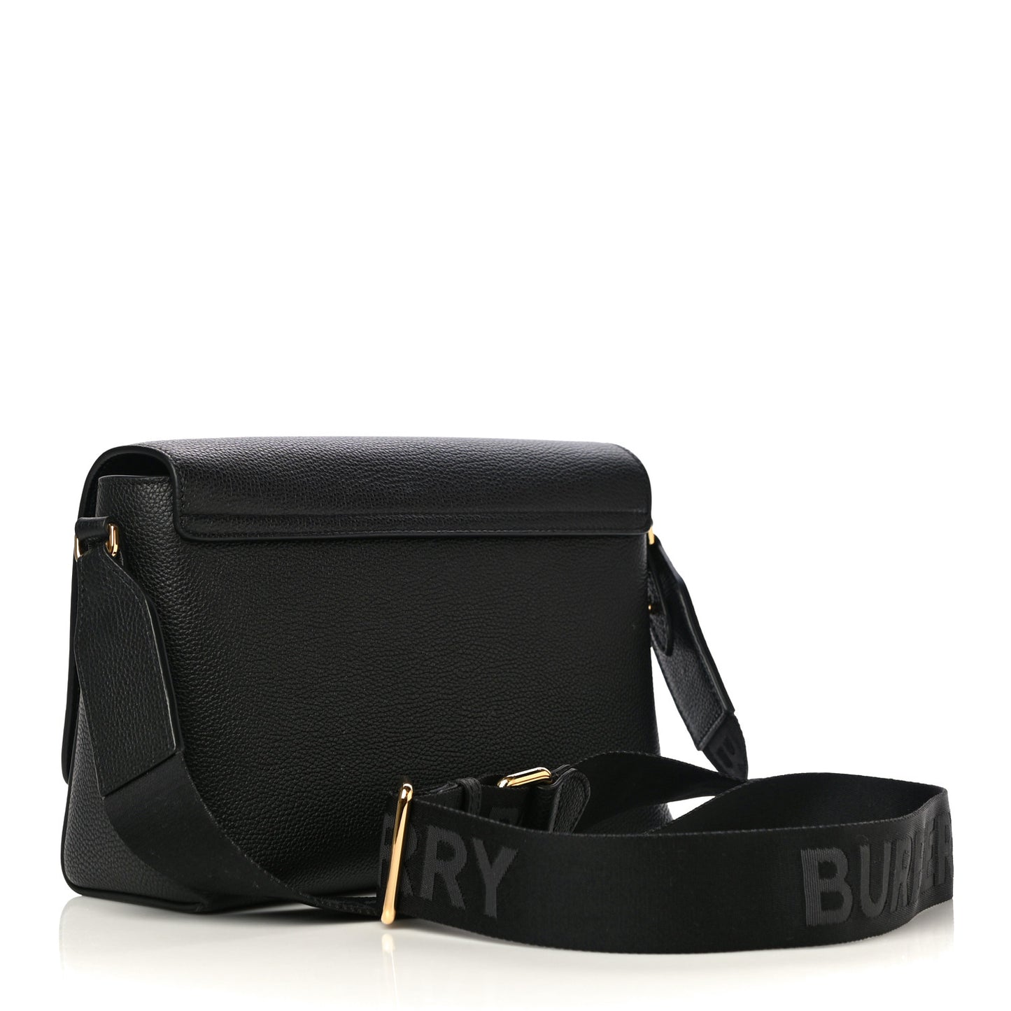 Grainy Calfskin Vintage Check Note Crossbody Bag Black