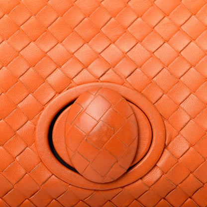 Bottega Veneta Nappa Intrecciato Turnlock Clutch Tangerine 9 of 11
