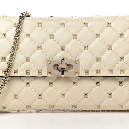 Valentino Garavani Nappa Rockstud Spike Wallet on Chain Light Ivory 13 of 13