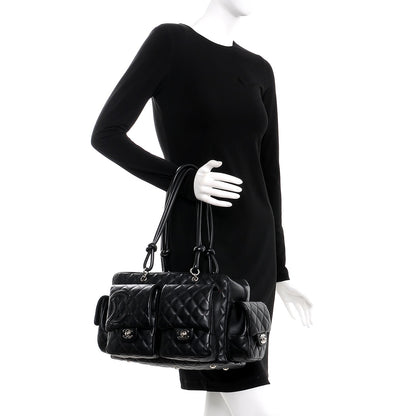 Chanel Calfskin Quilted Large Cambon Multipocket Reporter Black 2 of 7
