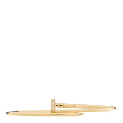 Cartier 18K Yellow Gold Diamond Small Juste Un Clou Bracelet 18 1 of 3