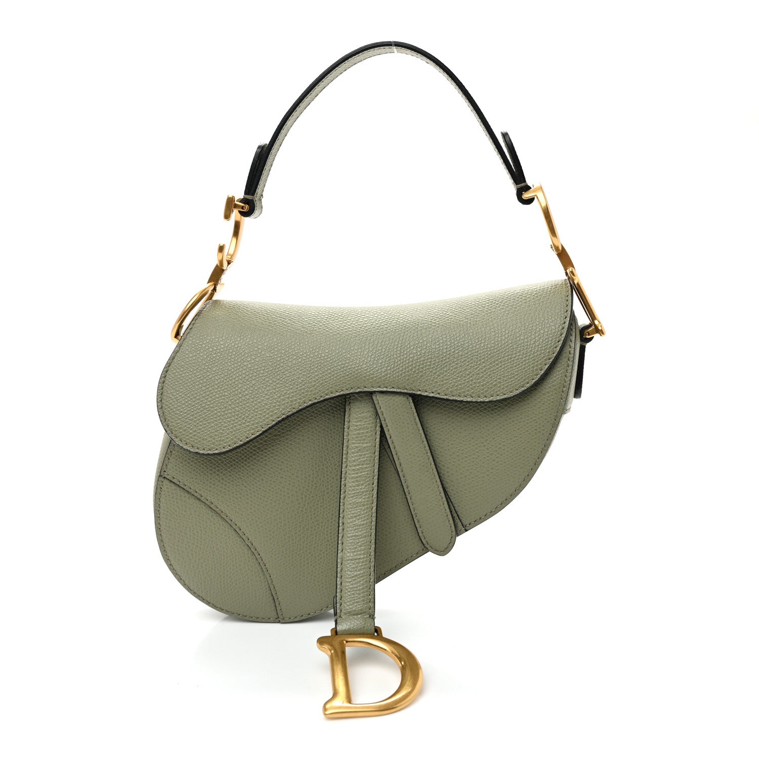 Christian Dior Grained Calfskin Mini Saddle Bag Sage Green 1 of 10