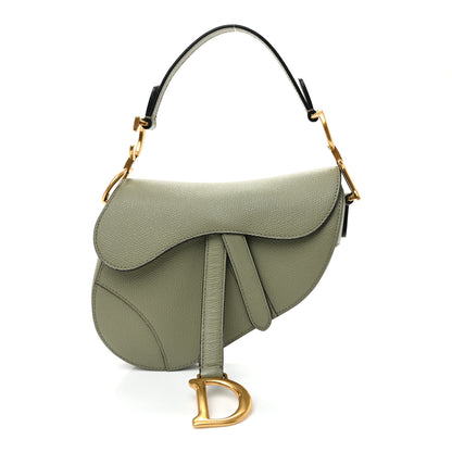 Christian Dior Grained Calfskin Mini Saddle Bag Sage Green 1 of 10