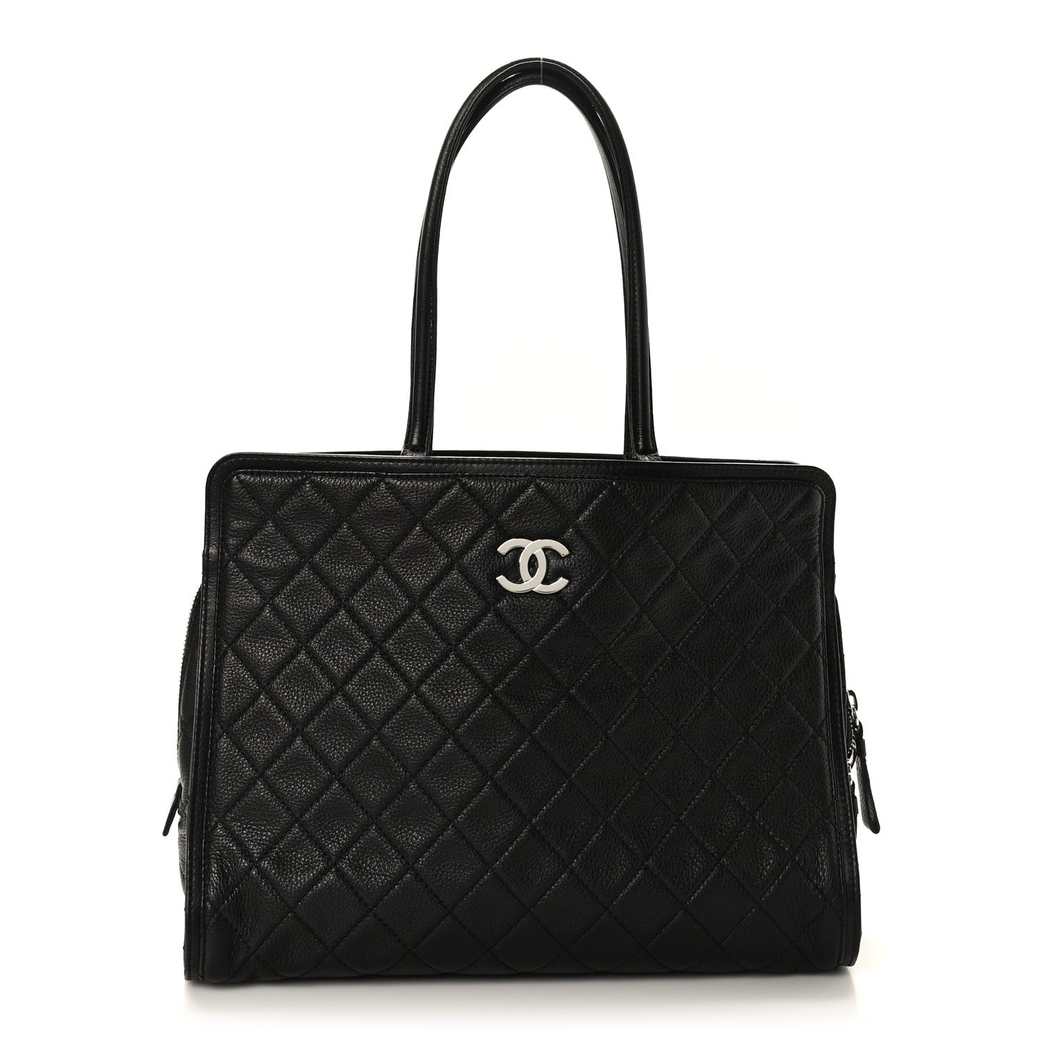 Chanel Calfskin Quilted Shopping Tote Black 1 of 11