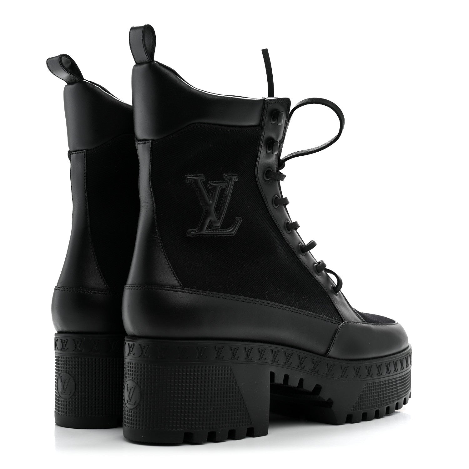 Louis Vuitton Canvas Laureate Platform Desert Boots 41 Black 4 of 8
