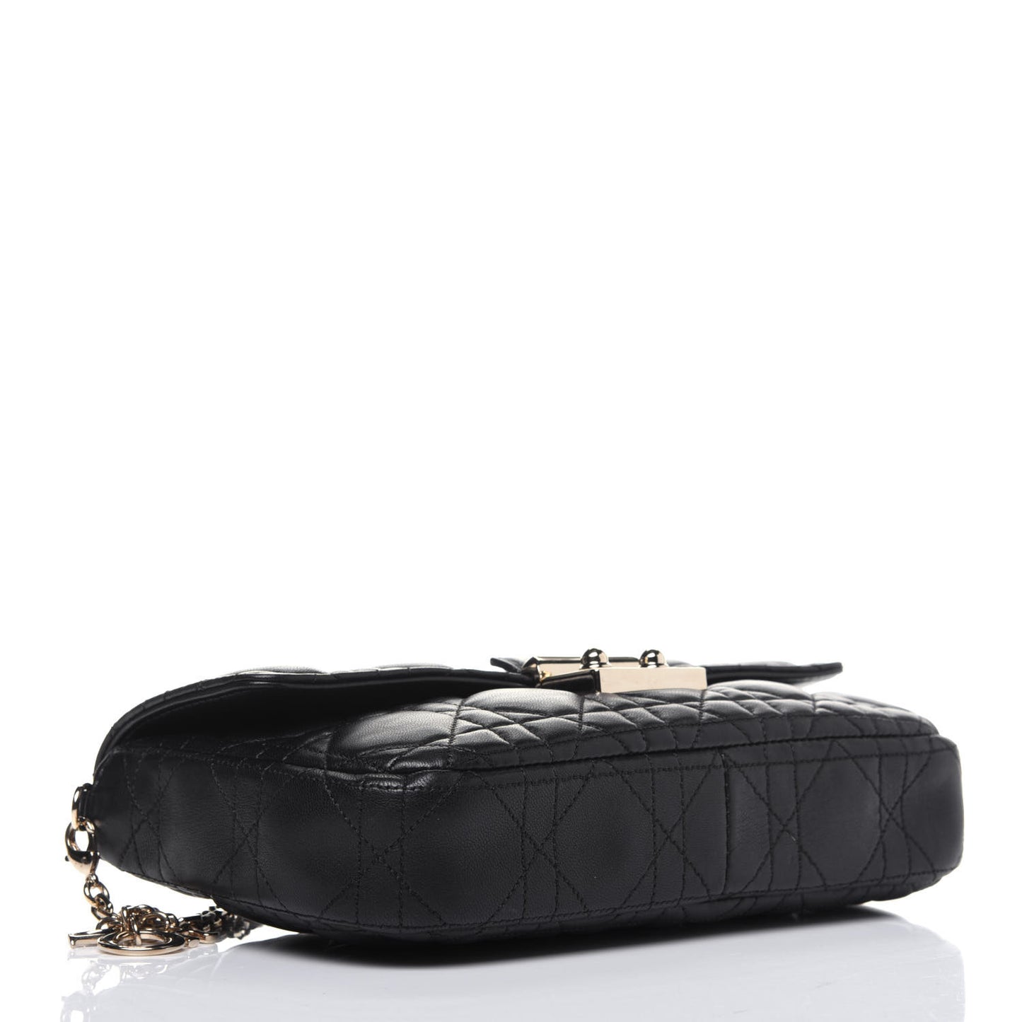 Lambskin Cannage New Lock Pouch Black