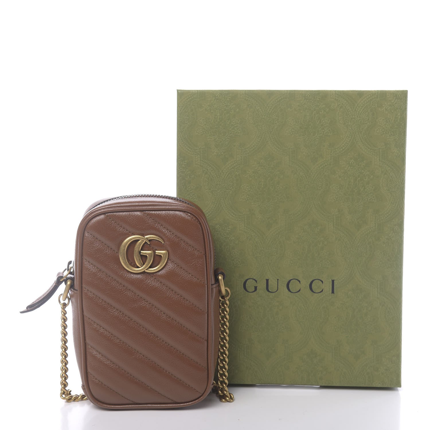 Gucci Azalea Calfskin Matelasse Diagonal Mini GG Marmont Crossbody Bag Cuir 11 of 11