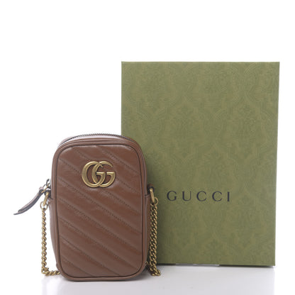 Gucci Azalea Calfskin Matelasse Diagonal Mini GG Marmont Crossbody Bag Cuir 11 of 11