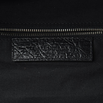 Balenciaga Calfskin Crocodile Classic Hardware Embossed Backpack Black 6 of 10