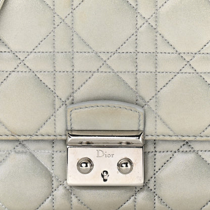 Christian Dior Metallic Calfskin Cannage Miss Dior Promenade Pouch Grey 7 of 10