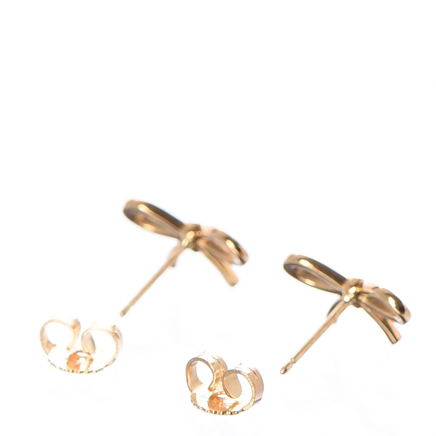 18K Yellow Gold Bow Earrings