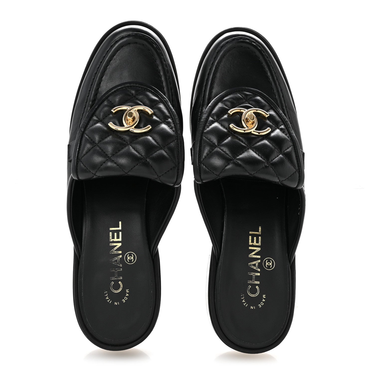Chanel Lambskin Quilted CC Turnlock Mules 39.5 Black 2 of 11
