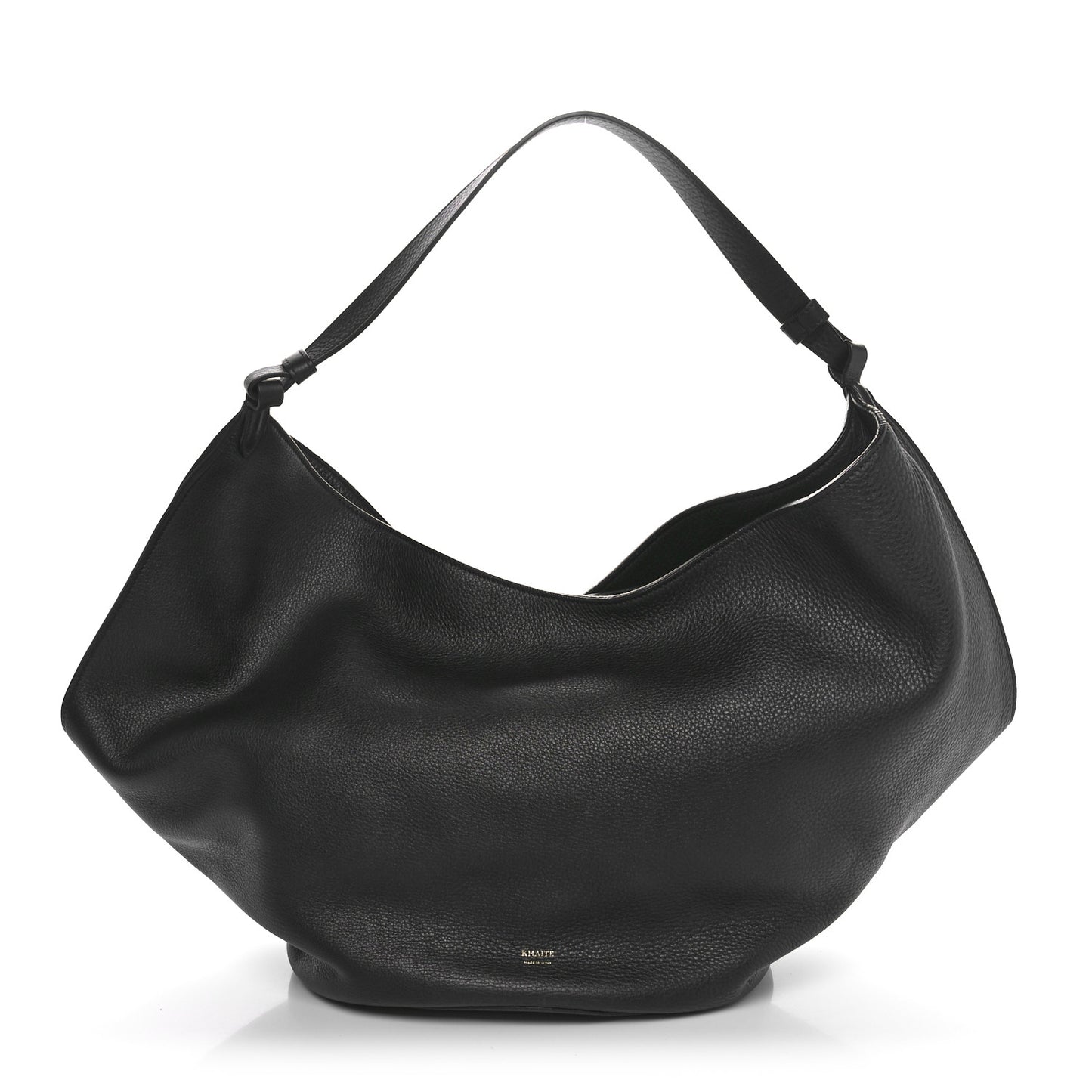 Pebbled Sport Calfskin Medium Lotus Tote Black