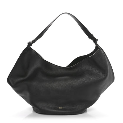 Khaite Pebbled Sport Calfskin Medium Lotus Tote Black 1 of 10