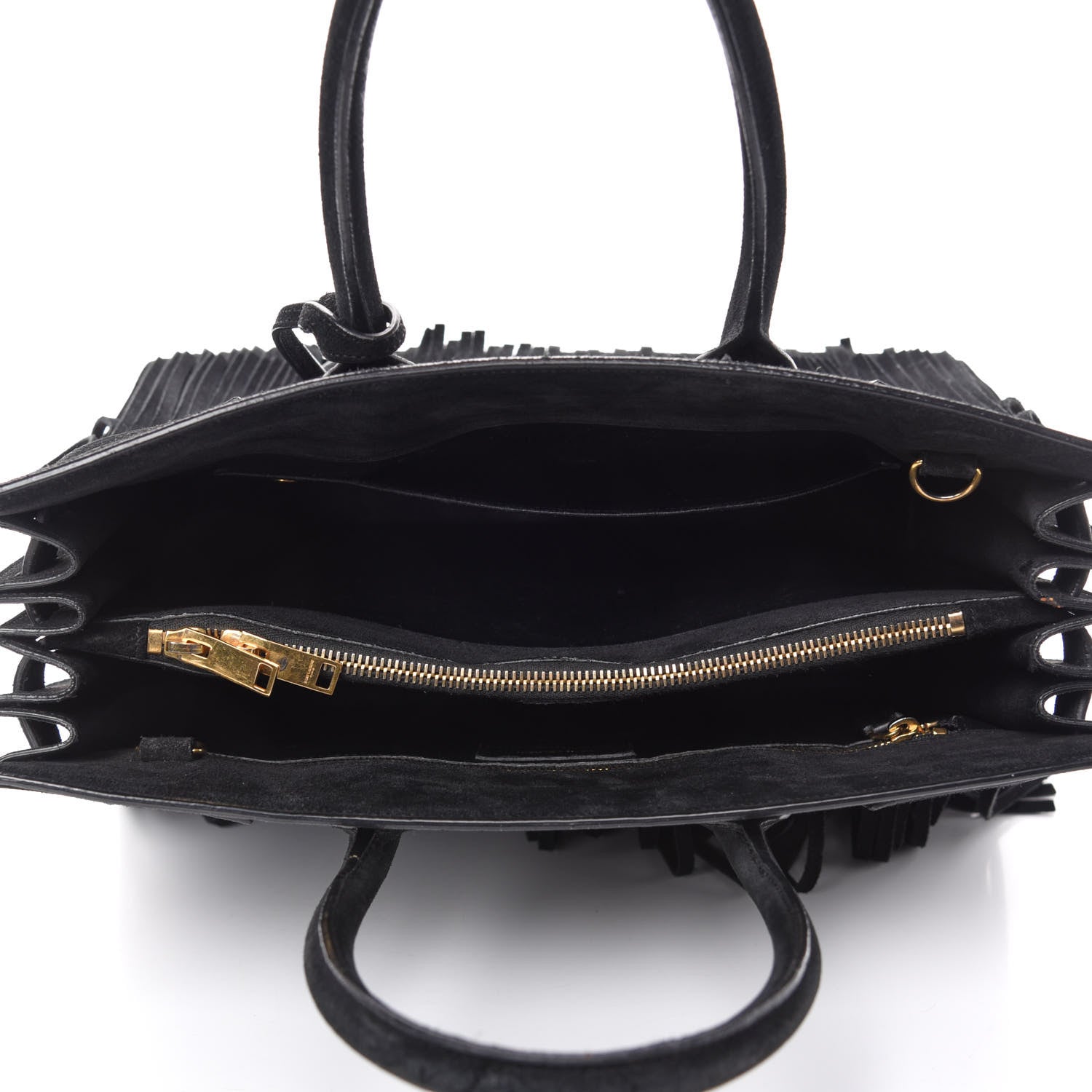 Saint Laurent Suede Fringe Small Sac De Jour Black 5 of 17