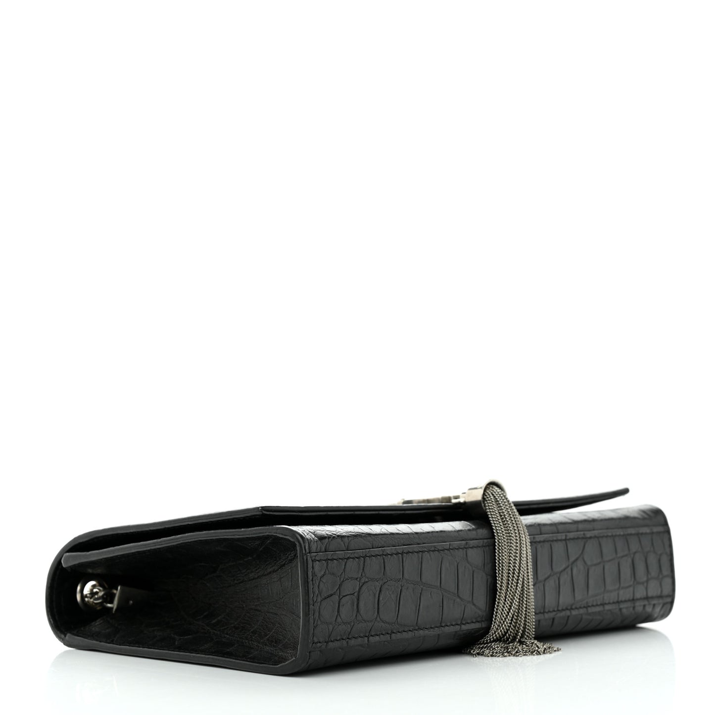 Calfskin Crocodile Embossed Kate Monogram Tassel