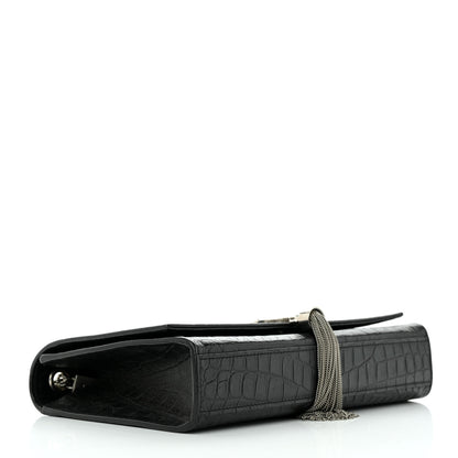 Saint Laurent Calfskin Crocodile Embossed Kate Monogram Tassel 4 of 11