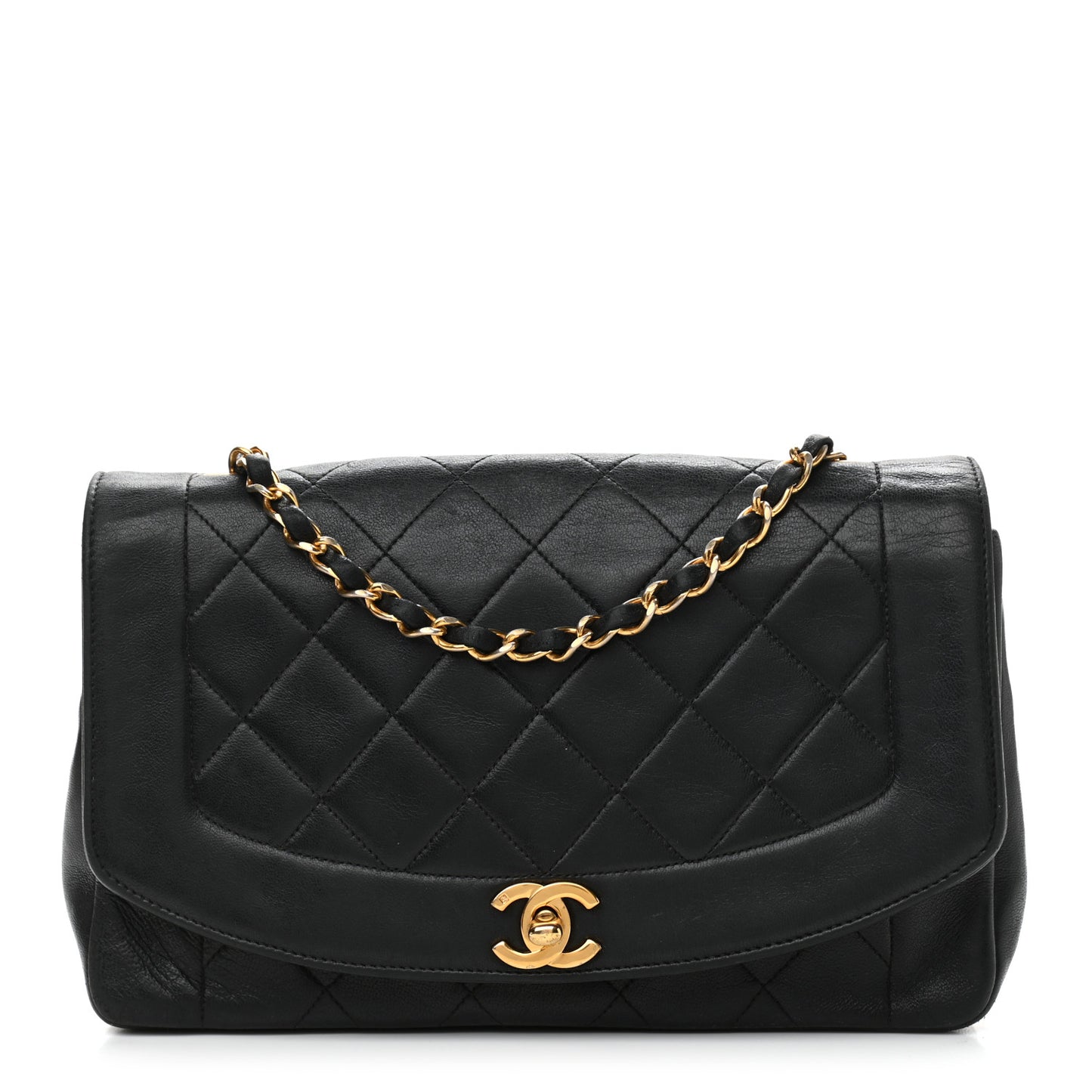 Lambskin Quilted Medium Single Flap Black