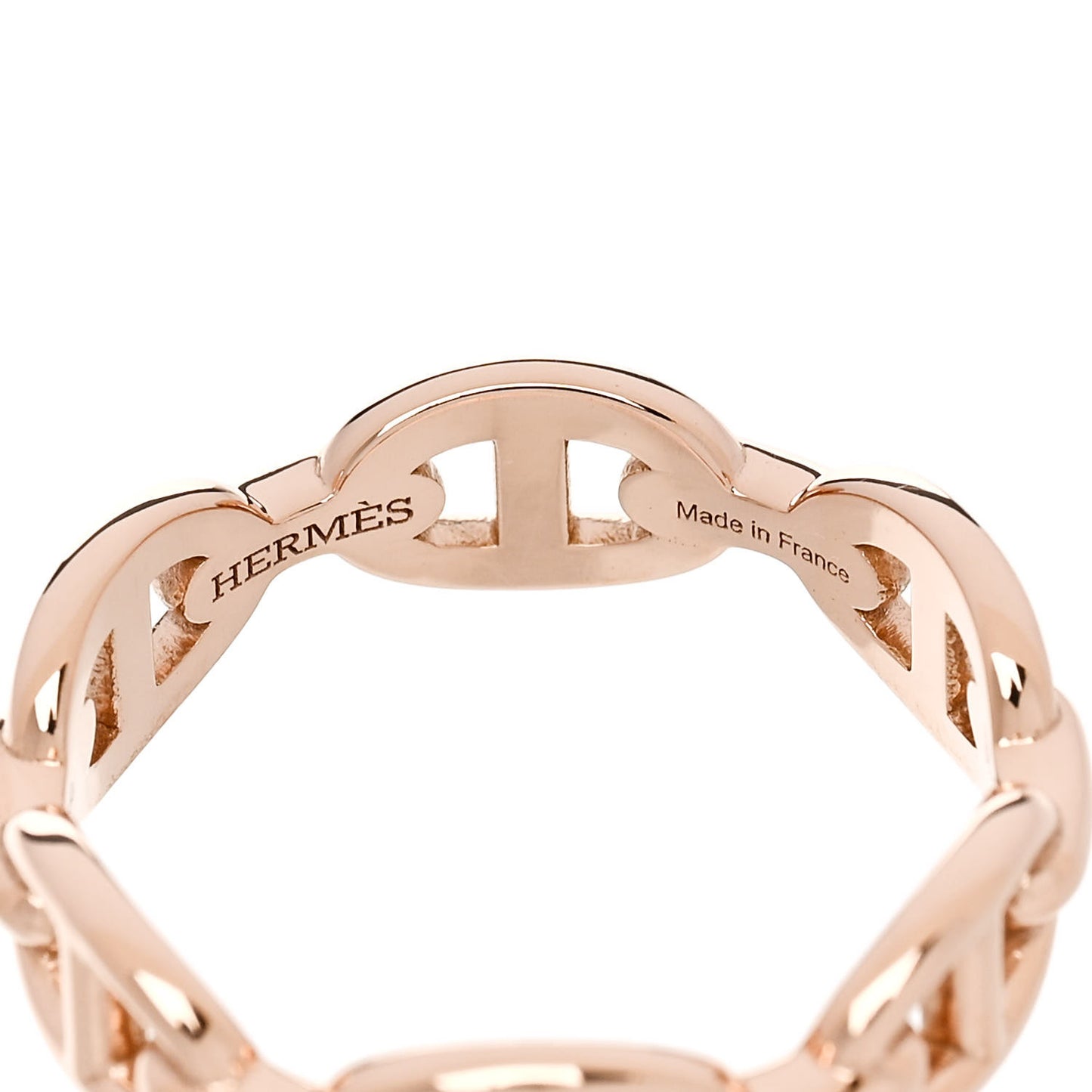 18K Rose Gold PM Chaine d'Ancre Enchainee Ring 55 7.25