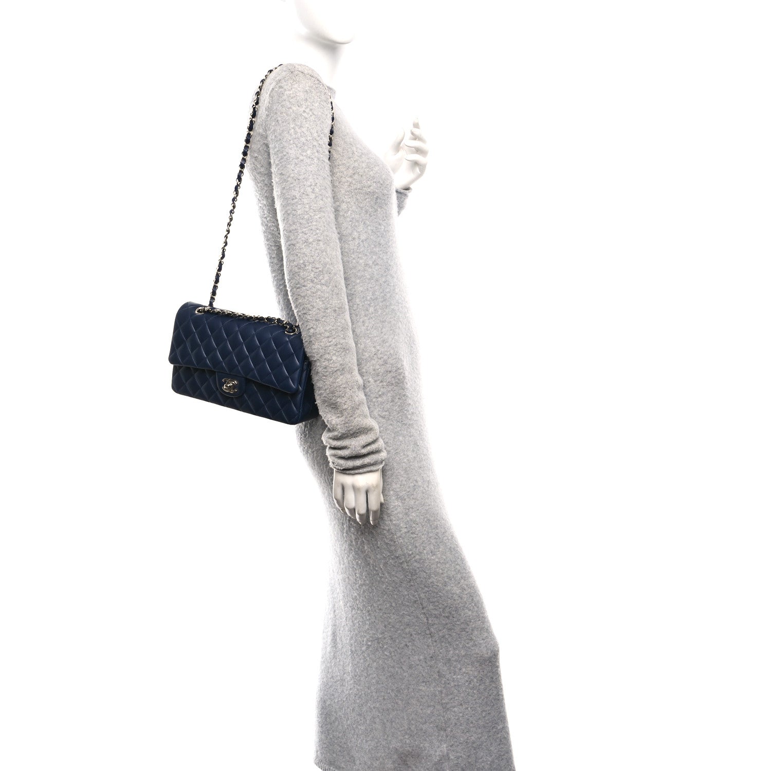 Chanel Lambskin Quilted Medium Double Flap Navy 3 of 12