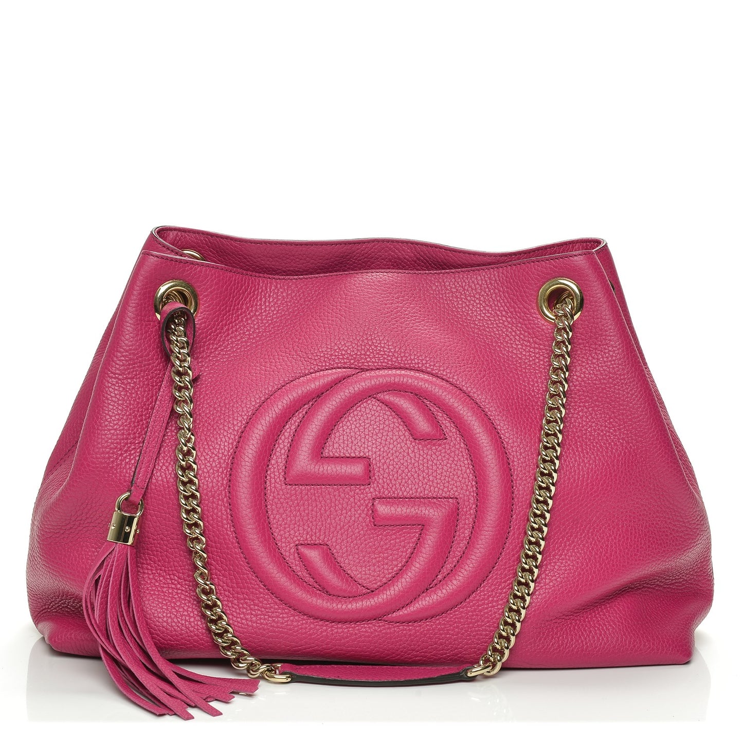 Cellarius Calfskin Medium Soho Chain Shoulder Bag Bright Bouganville