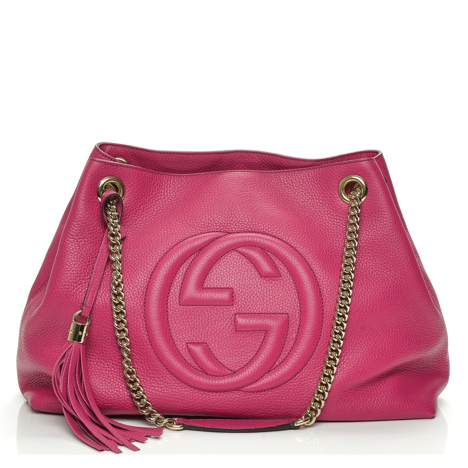 Gucci Cellarius Calfskin Medium Soho Chain Shoulder Bag Bright Bouganville 1 of 6