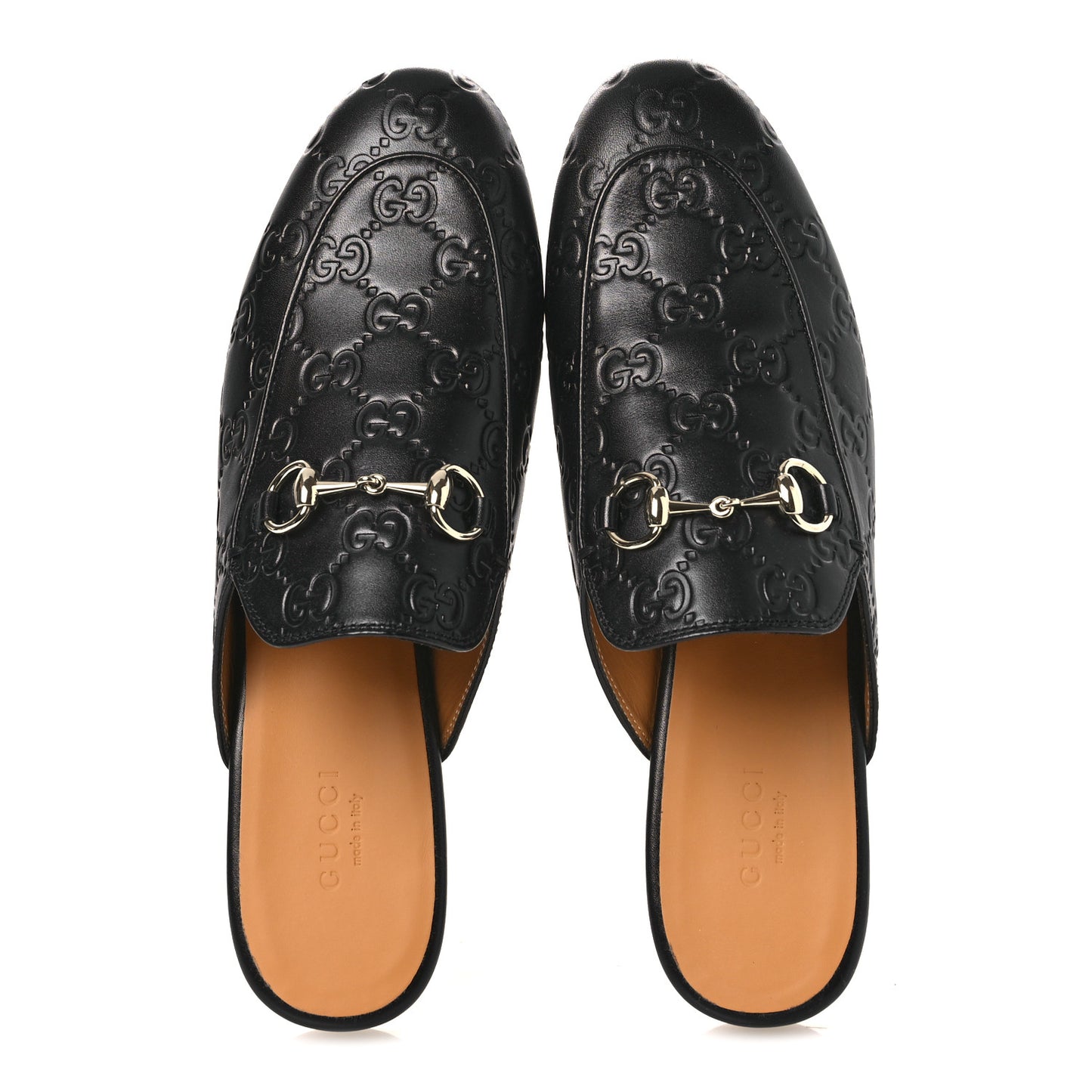 Glamour Calfskin Guccissima Womens Princetown Slippers 37 Black