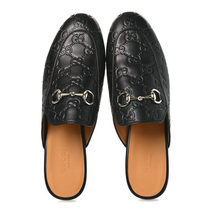 Gucci Glamour Calfskin Guccissima Womens Princetown Slippers 37 Black 2 of 11