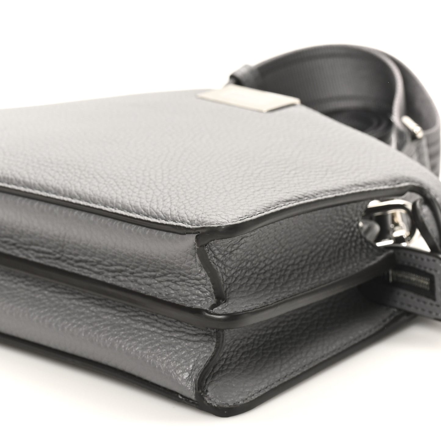 Cuoio Romano Vitello Cover Bi-Color Peekaboo I See U X Cross Satchel Acciaio Pisello