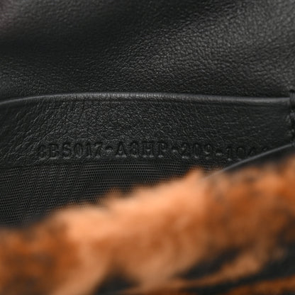 Fendi Shearling Vitello Dolce Macro FF 1974 Mini Baguette Tobacco Black 8 of 12