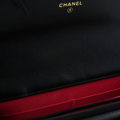 Chanel Lambskin Quilted Chanel 19 Wallet On Chain WOC Black 13 of 16