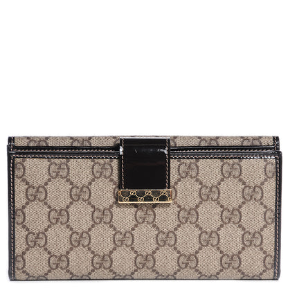 Gucci GG Plus Monogram Icon Bar Continental Flap Wallet Dark Brown 1 of 7