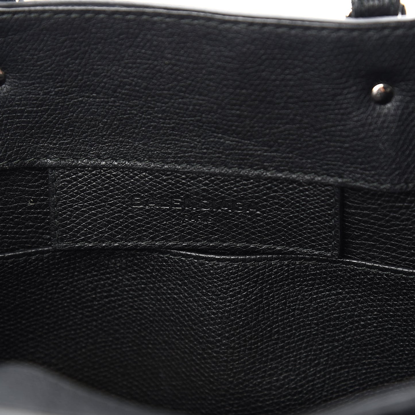 Grained Calfskin Plate Hardware Papier A6 Zip Around Tote Black