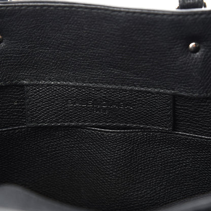 Balenciaga Grained Calfskin Plate Hardware Papier A6 Zip Around Tote Black 6 of 12