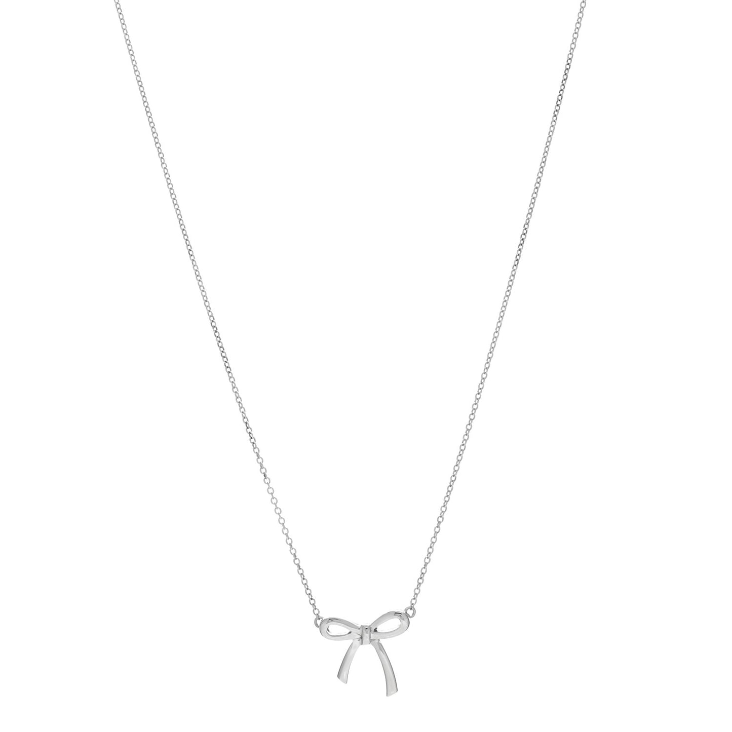 Sterling Silver Small Bow Pendant Necklace